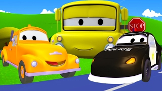 Tom The Tow Truck and Matt the police car in Car City | Cars & Trucks construction cartoon