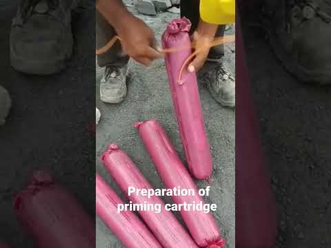 Preparation of priming cartridge #mining #shorts #explosive #blast #priming #cartridge
