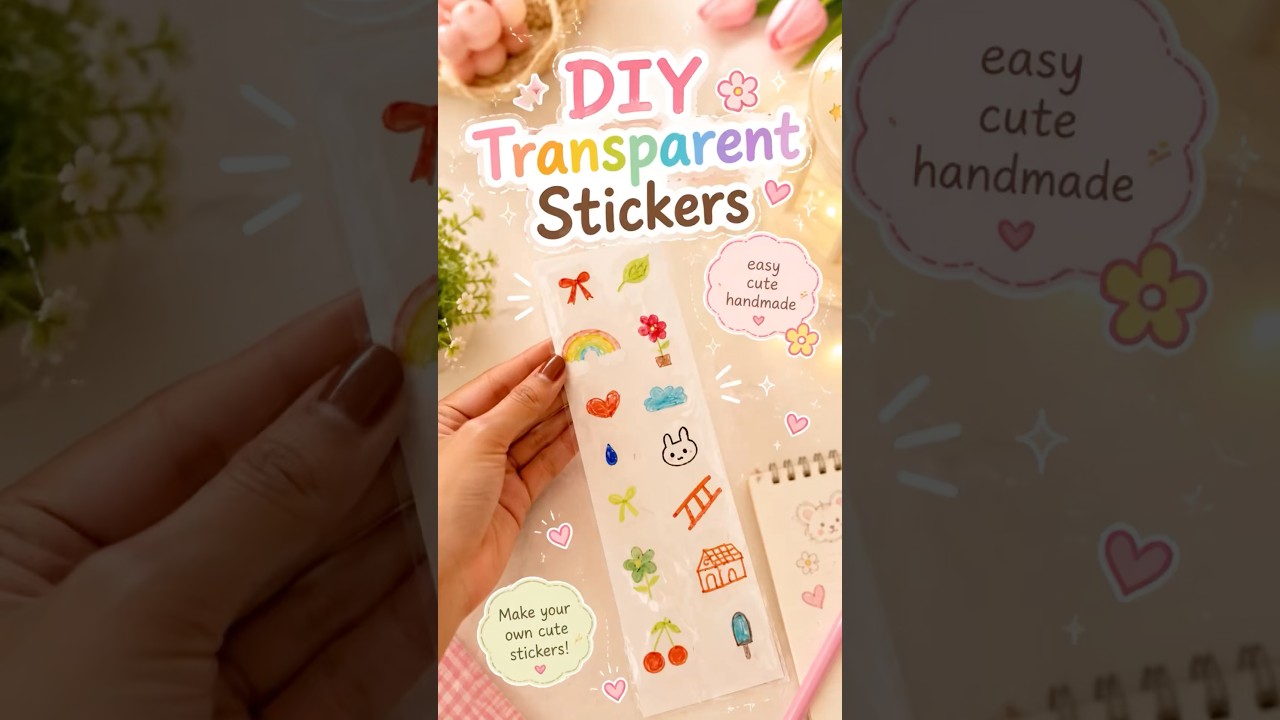 🎀✨DIY Transparent Stickers ✨💗 | Cute & Easy Paper Craft It’s me Hana#stickers#shorts