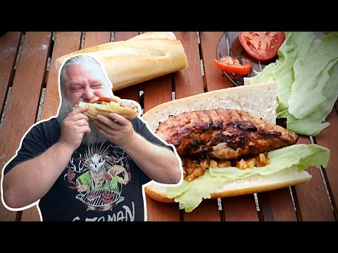 Grill czyli  Polędwiczka Burger w bagietce. To jest pyszne - Piwo i Mięsiwo