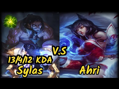SKT T1 Faker (SYLAS) vs AHRI - 13/4/12 KDA MID GAMEPLAY - KR Ranked DIAMOND