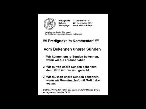 22.11.2017 - Vom Bekennen unsrer Sünden