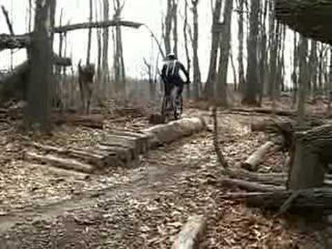 Mountain Bike Riding the Logs At Schaffer Farms