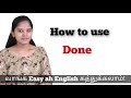 Usage of 'Done' | Spoken English through Tamil