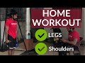 Home workout - ගෙදර ව්‍යායාම කරන්න - legs and shoulders