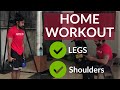 Home workout - ගෙදර ව්යායාම කරන්න - legs and shoulders