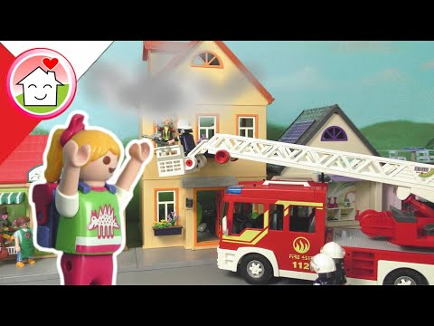 Playmobil straż pożarna po polsku Pani Bader w niebezpieczeństwie - Rodzina Hauserow