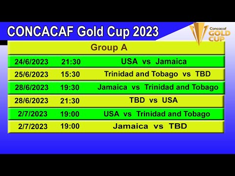 CONCACAF Gold Cup 2023 Full Schedule & Fixtures | Gold Cup 2023 Schedule