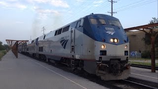 preview picture of video 'Amtrak California Zephyr departing Ottumwa, IA 7/31/14'
