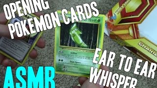 ASMR - Ear to Ear - Opening Pokemon Cards (Whispering)