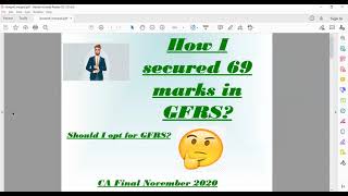 How I got 69 marks in GFRS? Should I opt for GFRS?#CA Final  # Exemption GFRS #Elective Subject GFRS