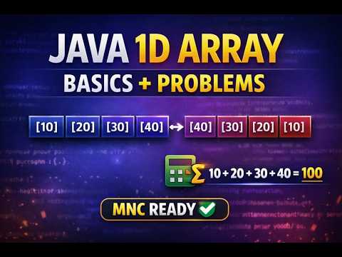Java 1d Array Full Tutorial For Beginners Array Basics Problems Mnc Interview Questions