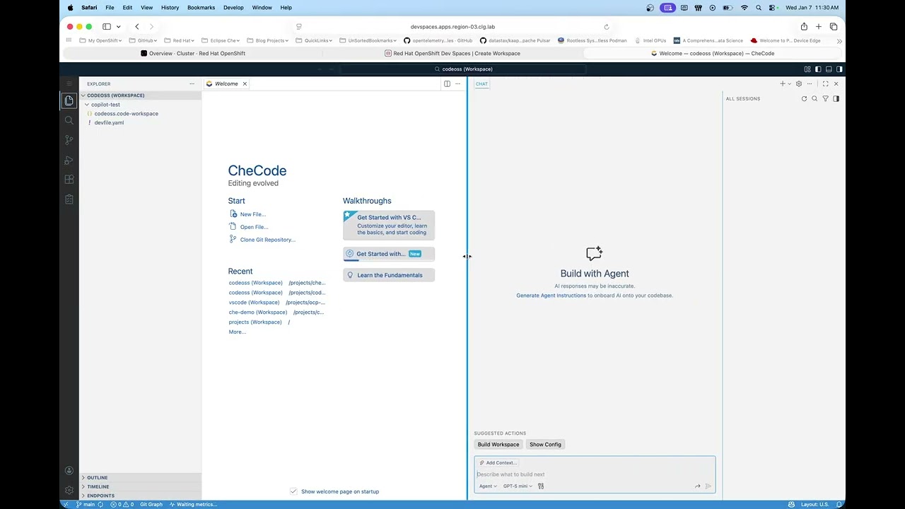 Experimental - Open Source GitHub Copilot In OpenShift Dev Spaces