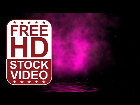 Free Stock Videos – abstract animated purple cloud smoke above water surface with particles 3D