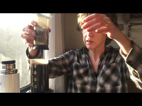 Making the best Aeropress coffee on the Trans-Mongolian Express