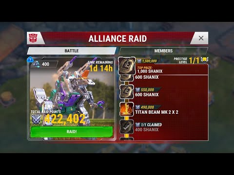 Finally, my Autobots destroyed that Trypticon in Alliance Raid of Transformers Earth Wars 😁