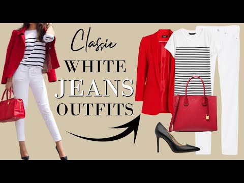 7 CLASSY ways to STYLE UP your White Jeans  (Outfit Ideas for Summer) | Fashion Over 40