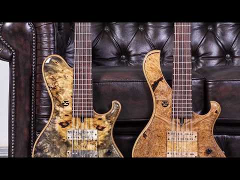 Maruszczyk Frog: Headless Custom 5-String Bass Maple Burl Top & Ramp image 10