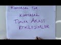 9. SINIF KİMYA 3. ÜNİTE - KİMYASAL TÜRLER ARASI ETKİLEŞİMLER -  1 - KİMYASAL TÜRLER | 2021