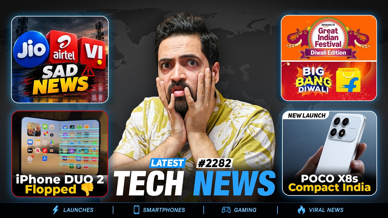 Jio-Airtel-Vi SAD News😭,Flipkart-Amazon Diwali Sale😍,POCO X8s Compact🤯,iPhone DUO Failed,S27Ultra