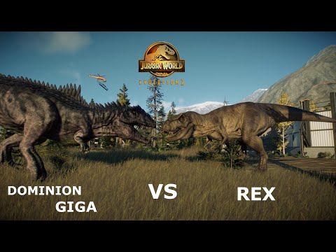 DOMINION GIGA VS T-REX !! - Jurassic World Evolution 2