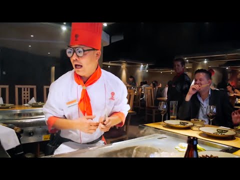 BENIHANA 🇯🇵 TEPPANYAKI LOBSTER & STEAK - Knife Skills | Fire Cooking Chef 👨🏽‍🍳 ORLANDO FOOD Hibachi
