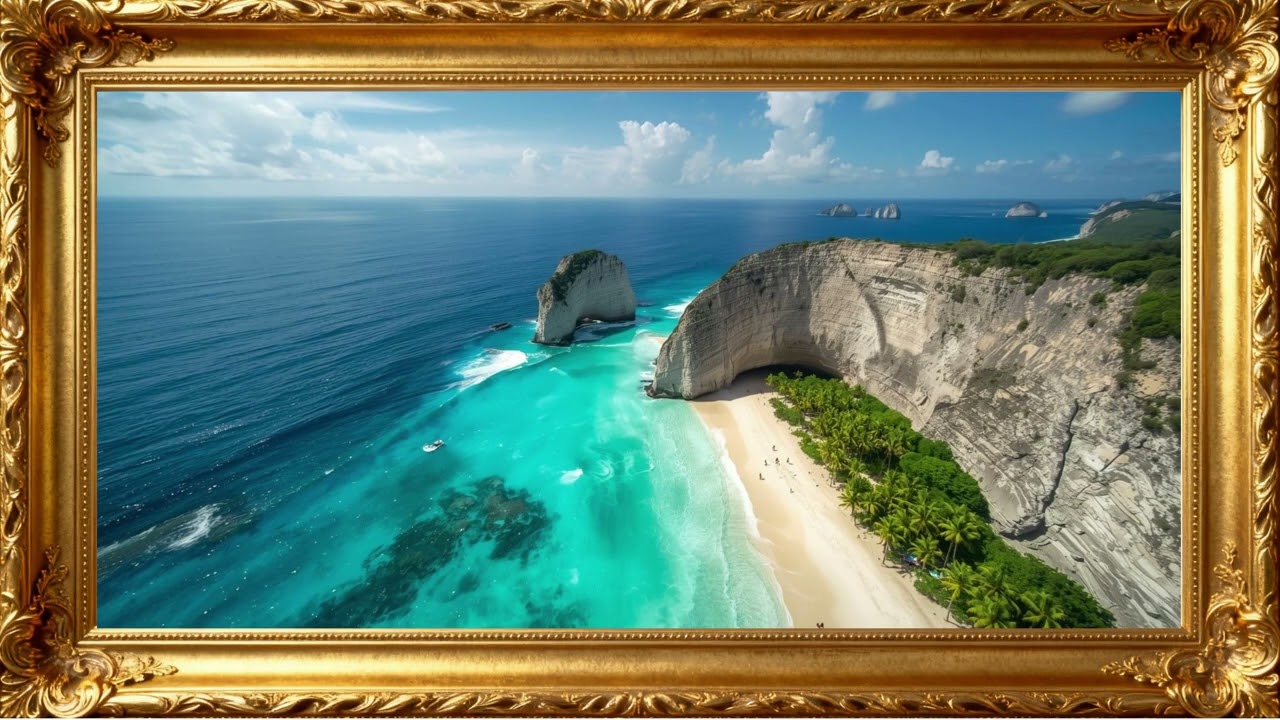 Dream Beach Paradise – 4K Ocean Wallpaper for Relaxing Homes | 4K Frame TV Art