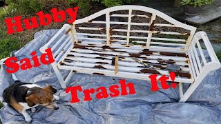 How to Paint Metal furniture - Should I restore  Garden Bench -Is it Trash or Treasure?