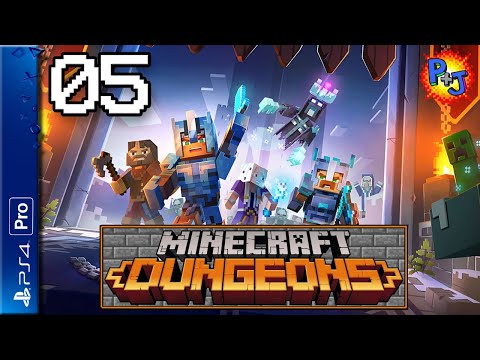 Praetorian HiJynx - Let's Play Minecraft Dungeons PS4 Pro Console | Co-op Multiplayer Gameplay | Ep. 5 Redstone Mines