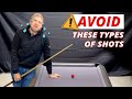 Shots to AVOID, especially when under pressure | 8 ball pool tips