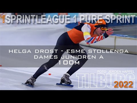 Helga Drost - Esme Stollenga 100m Sprintleague 1 Tilburg 2022