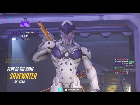 Overwatch Korean Genji God WATER Destroying Whole Enemy Team -Vs Whoru-