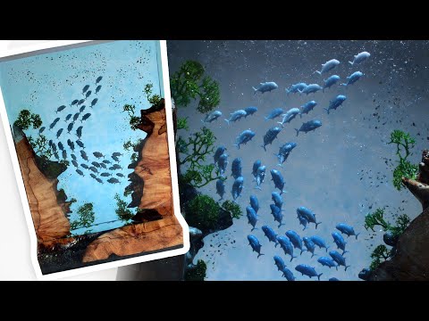 Epoxy Resin and Wood Night Lamp - Giant Trevally Fish / How to make / Resin Diorama / DIY.