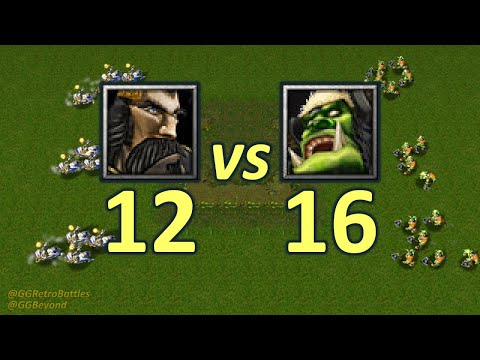 12 Knights vs 16 Grunts - Same Food - WarCraft III Retro Battles