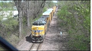 preview picture of video 'Union Pacific manifest on Spine Line, Cambridge, Iowa'