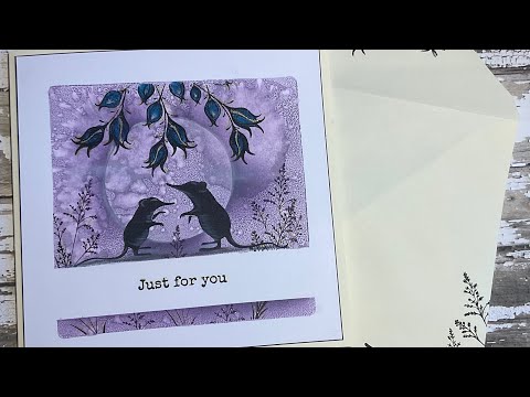 Millie and Munch by Moonlight design by Jo Rice #laviniastamps #cardmaking #elementinkpads