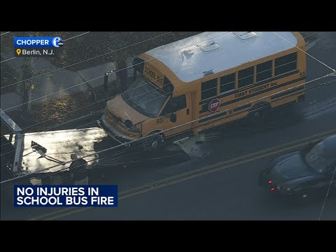 Bystanders help evacuate people from burning school bus in Berlin, New Jersey