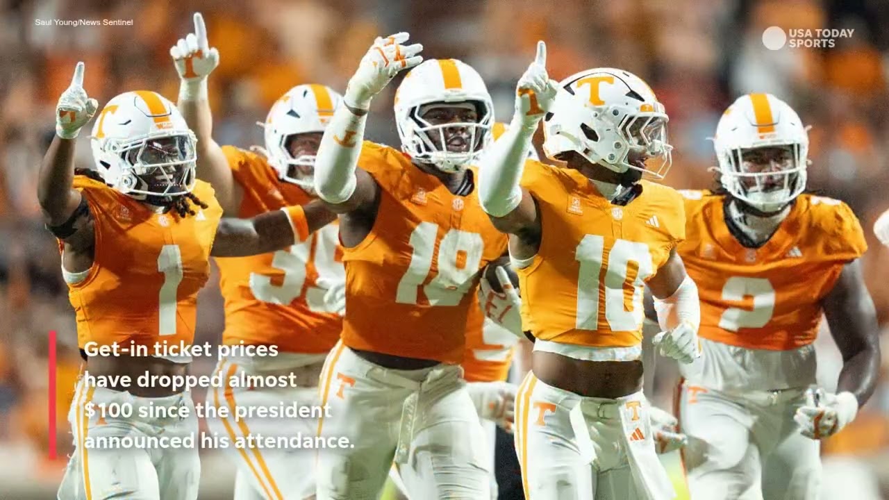 Ticket prices fall as Trump awaits Tennessee vs Texas football game