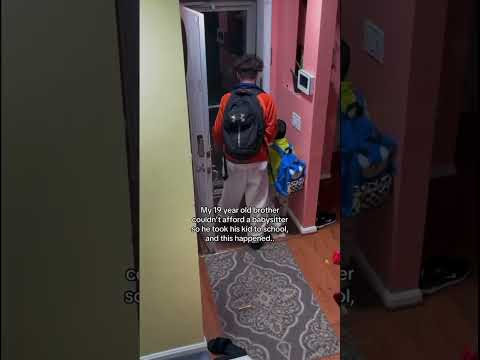 My 19 Year Old Brother Couldn’t Afford A Babysitter, So He Took His Kid To School.. #shorts #viral