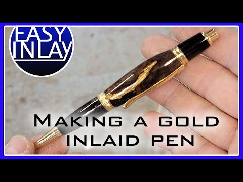 Making A Gold Inlaid Pen | Easy Inlay How-TO