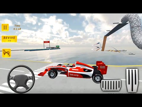 Impossible Car Tracks 3d: Red Formula Driving Stunts Levels 40 to 42 Completed - Android Gameplay