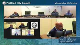 Portland City Council Meeting AM Session 11/15/23
