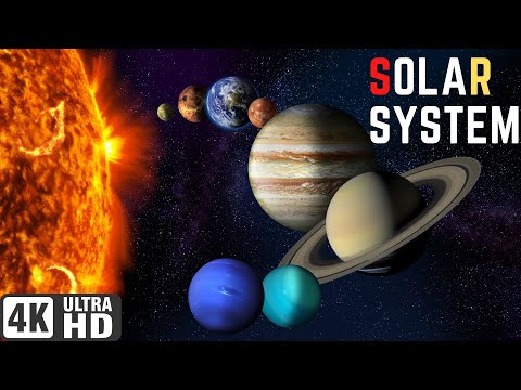 4k video ultra hd solar system | space travel in (sun) moon and mars earth