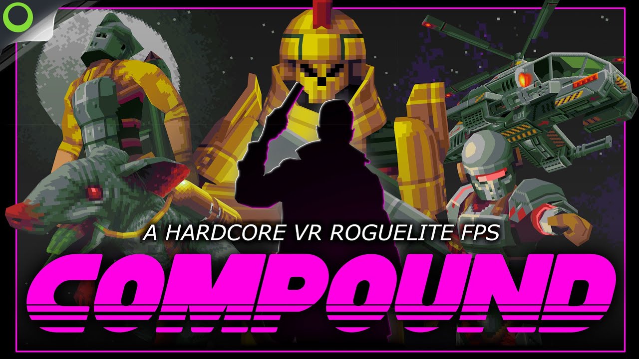 The action game Compound running with Omni One support, demonstrating the kind of fast movement the rig was built for