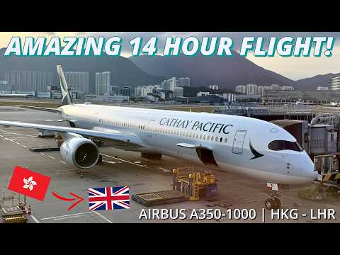 Cathay Pacific 14 Hour A350-1000 Economy Class Flight Review | Hong Kong (HKG) to London (LHR)