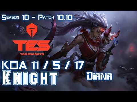 TES Knight DIANA vs AZIR Mid - Patch 10.10 KR Ranked