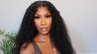 QUICK & EASY! PRE PLUCKED CURLY 5x5 CLOSURE WIG GLUELESS INSTALL | BEGINNER FRIENDLY | WESTKISS HAIR