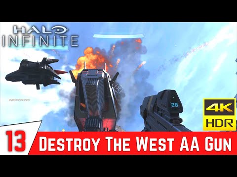 HALO INFINITE Gameplay Walkthrough Part 13 - Destroy The West AA Gun | [4K 60FPS Xbox Series X