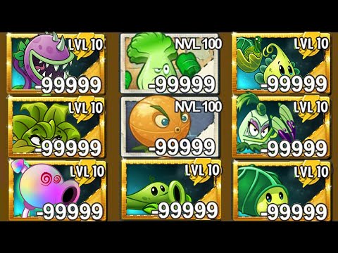 PvZ 2 Jester Zombie LEVEL 100 vs All Plants Max Level