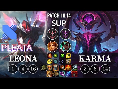 DRX Pleata Leona vs Karma Sup - KR Patch 10.14
